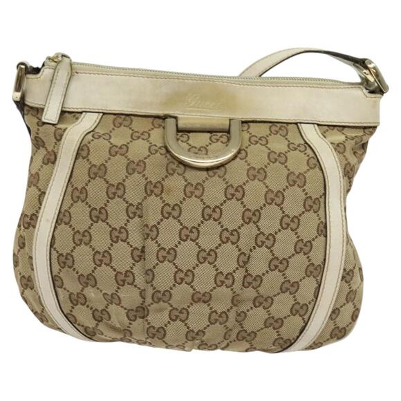 GUCCI GG Canvas Abbey Shoulder Bag Beige Gold - Picture 2 of 16